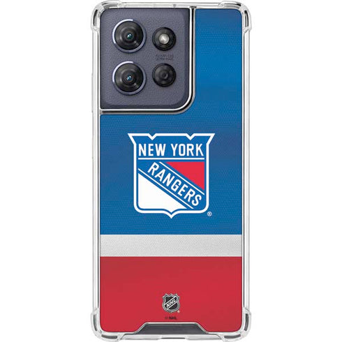 NHL New York Rangers Jersey Moto G Play 5G (2025) Clear Case